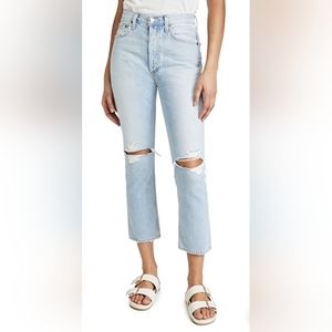 Agolde Riley Cropped Straight Leg Jeans